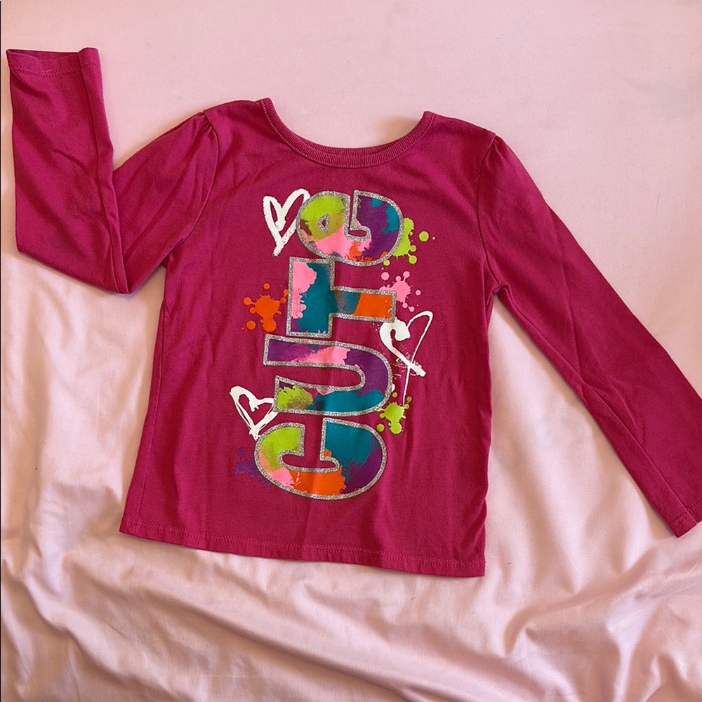 Garanimals Pink Long Sleeve Tee with Playful Graphic